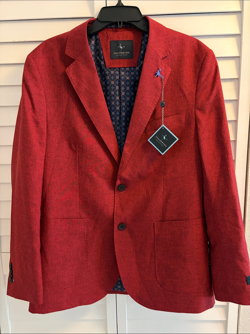 Tailorbyrd Men's Cranberry Two-Button Sport Coat with Patch Pockets